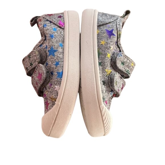 Cat & Jack Velcro Gray with Stars Baby Shoes - Size 4 - Picture 3 of 4